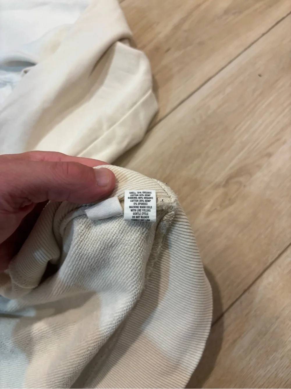 Taylor Stitch Sweatshirt Mens 42 Large L Natural Cream Organic Cotton Hemp Crew - Picture 6 of 9